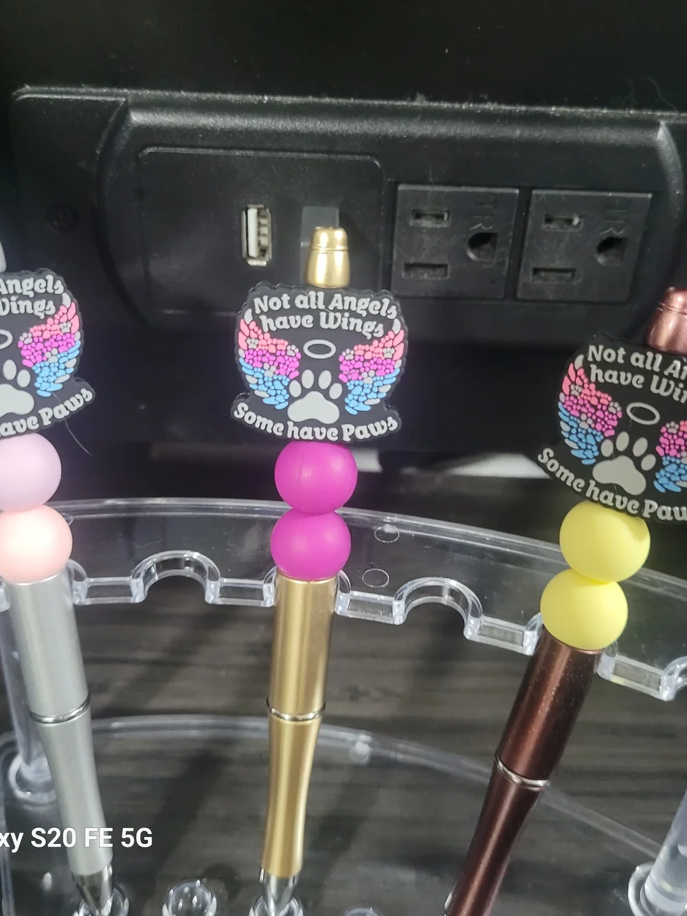 Handmade Angel Pawprint Beaded Pen